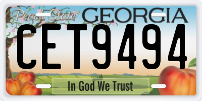 GA license plate CET9494