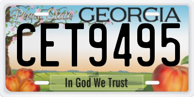 GA license plate CET9495