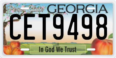 GA license plate CET9498