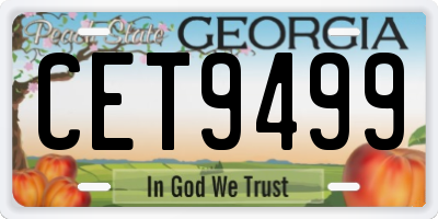 GA license plate CET9499