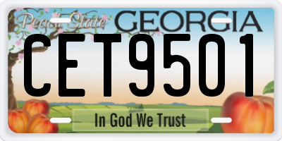 GA license plate CET9501