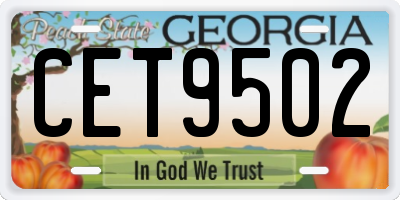 GA license plate CET9502