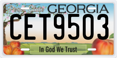 GA license plate CET9503