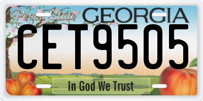 GA license plate CET9505