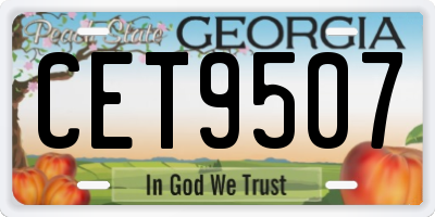 GA license plate CET9507
