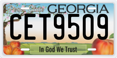 GA license plate CET9509