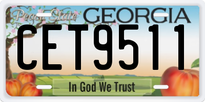 GA license plate CET9511