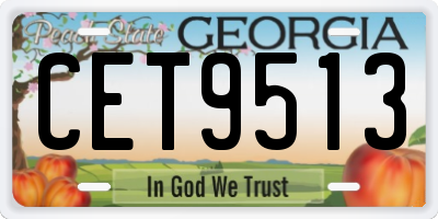 GA license plate CET9513