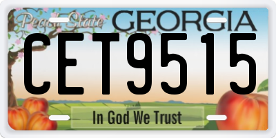 GA license plate CET9515