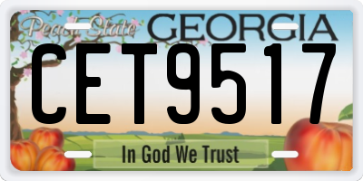 GA license plate CET9517