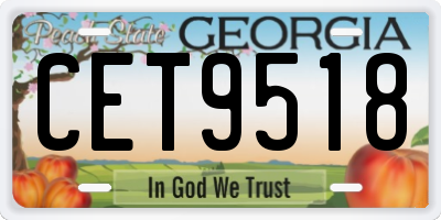 GA license plate CET9518