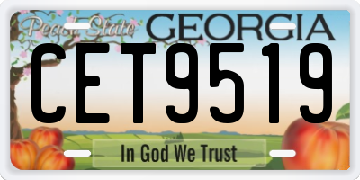GA license plate CET9519