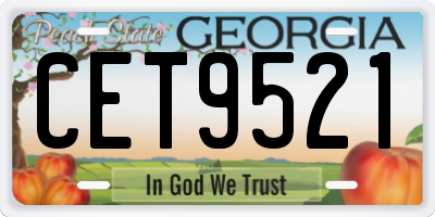 GA license plate CET9521