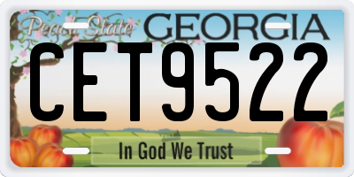 GA license plate CET9522