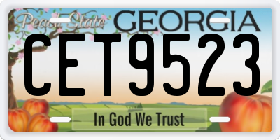 GA license plate CET9523