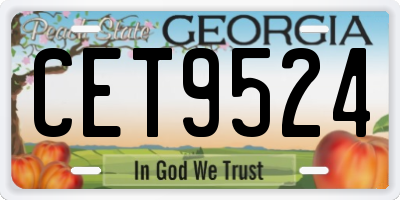 GA license plate CET9524