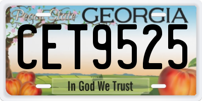GA license plate CET9525
