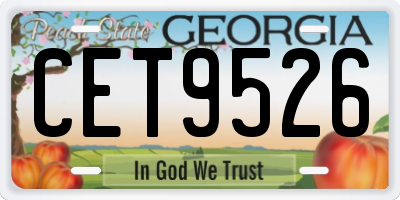 GA license plate CET9526