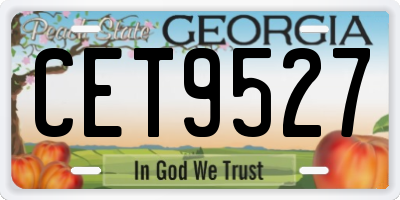 GA license plate CET9527