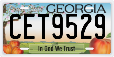 GA license plate CET9529