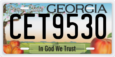 GA license plate CET9530