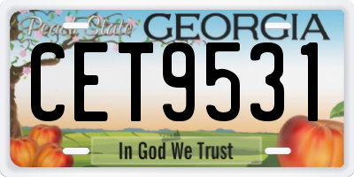 GA license plate CET9531