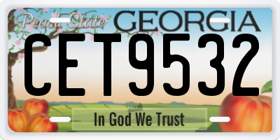 GA license plate CET9532