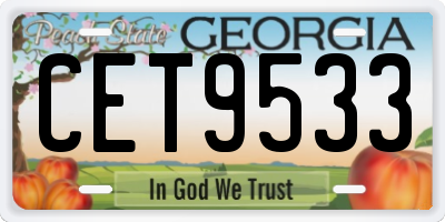 GA license plate CET9533