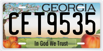 GA license plate CET9535