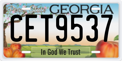 GA license plate CET9537