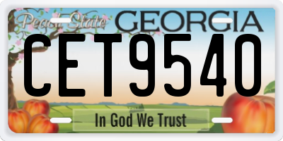 GA license plate CET9540