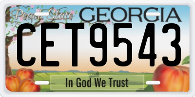 GA license plate CET9543