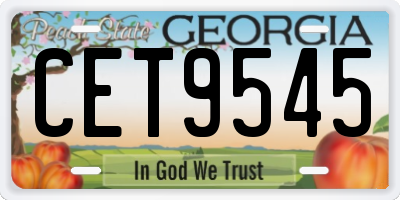 GA license plate CET9545