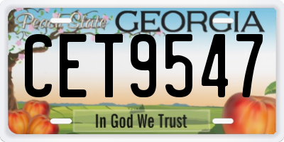 GA license plate CET9547