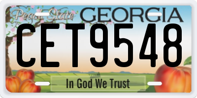 GA license plate CET9548