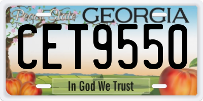 GA license plate CET9550