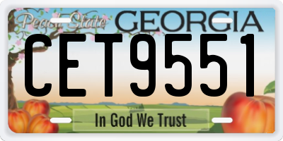 GA license plate CET9551