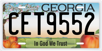GA license plate CET9552