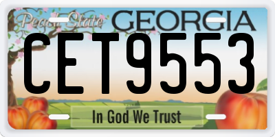 GA license plate CET9553