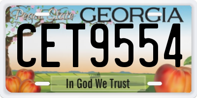 GA license plate CET9554