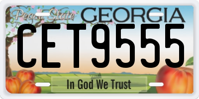 GA license plate CET9555
