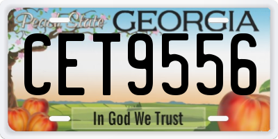GA license plate CET9556