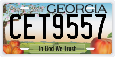 GA license plate CET9557