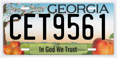 GA license plate CET9561