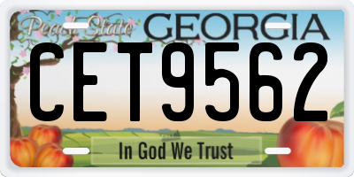 GA license plate CET9562