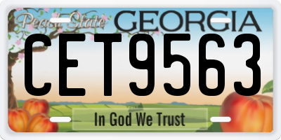 GA license plate CET9563