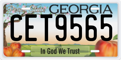 GA license plate CET9565