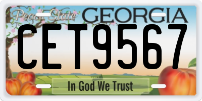GA license plate CET9567