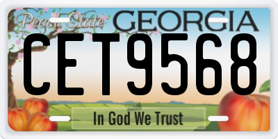 GA license plate CET9568
