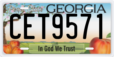 GA license plate CET9571